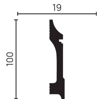 Плинтус напольный, под покраску, дюрополимер Decor-Dizayn (Декор-Дизайн) DD711, размер 100x19x2000мм